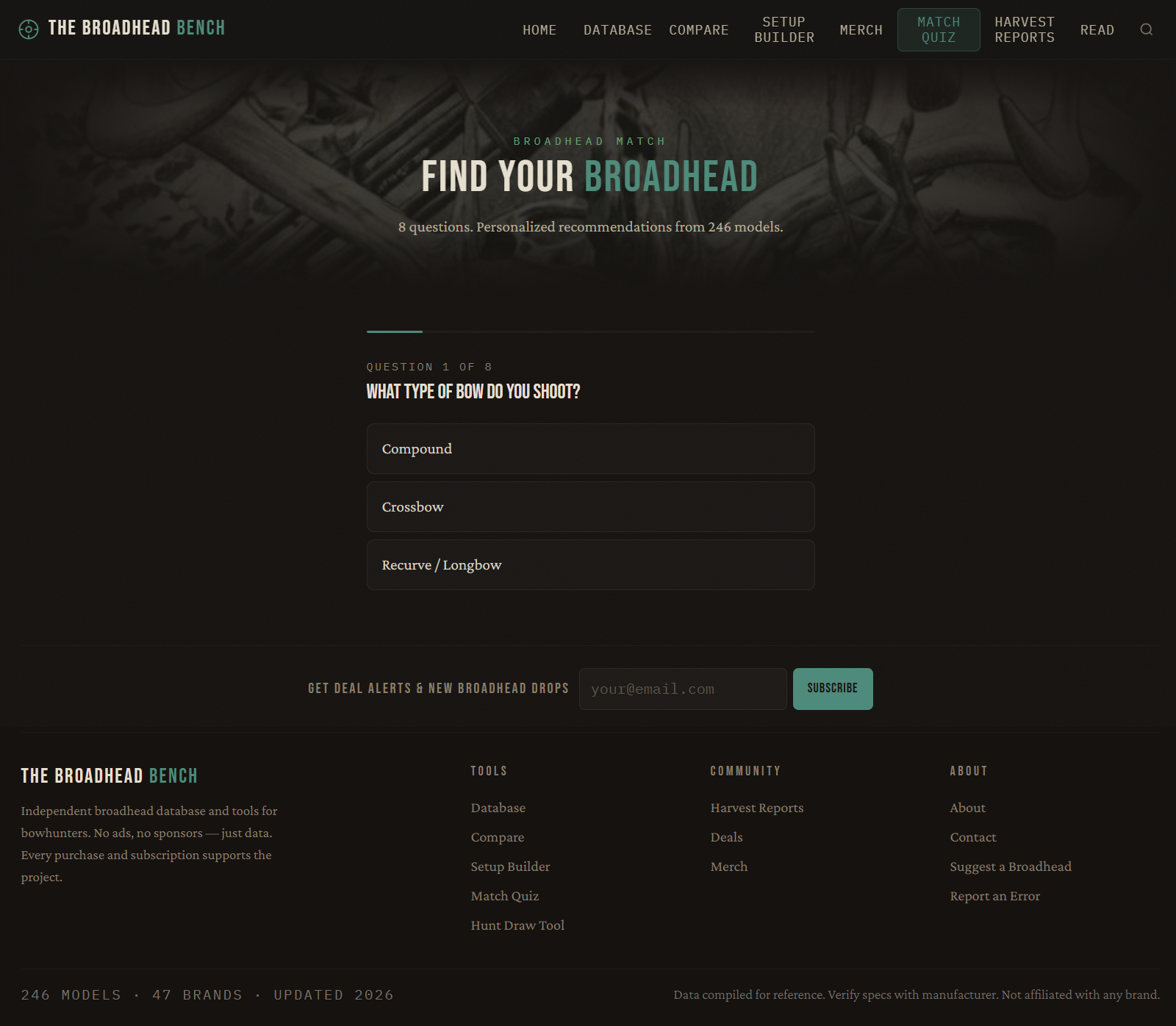 Broadhead match quiz to find the right head