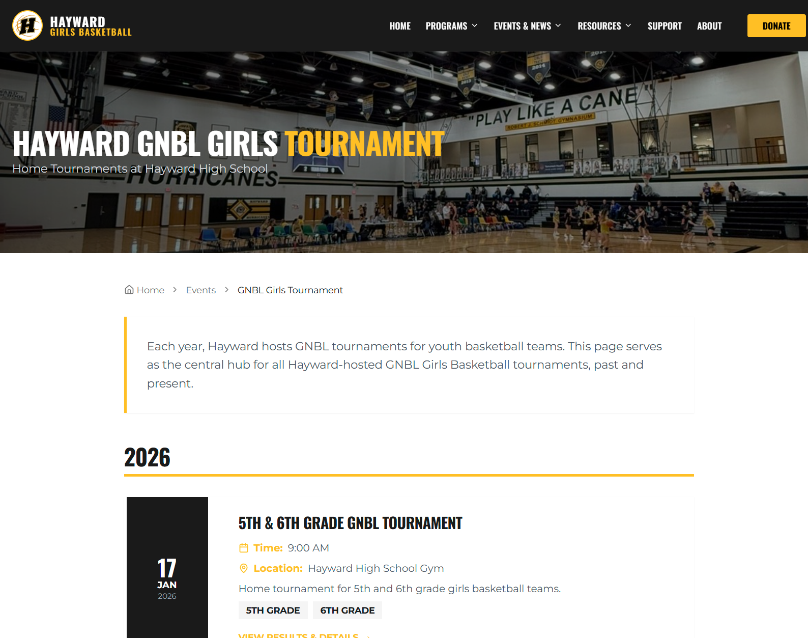 GNBL Tournament page