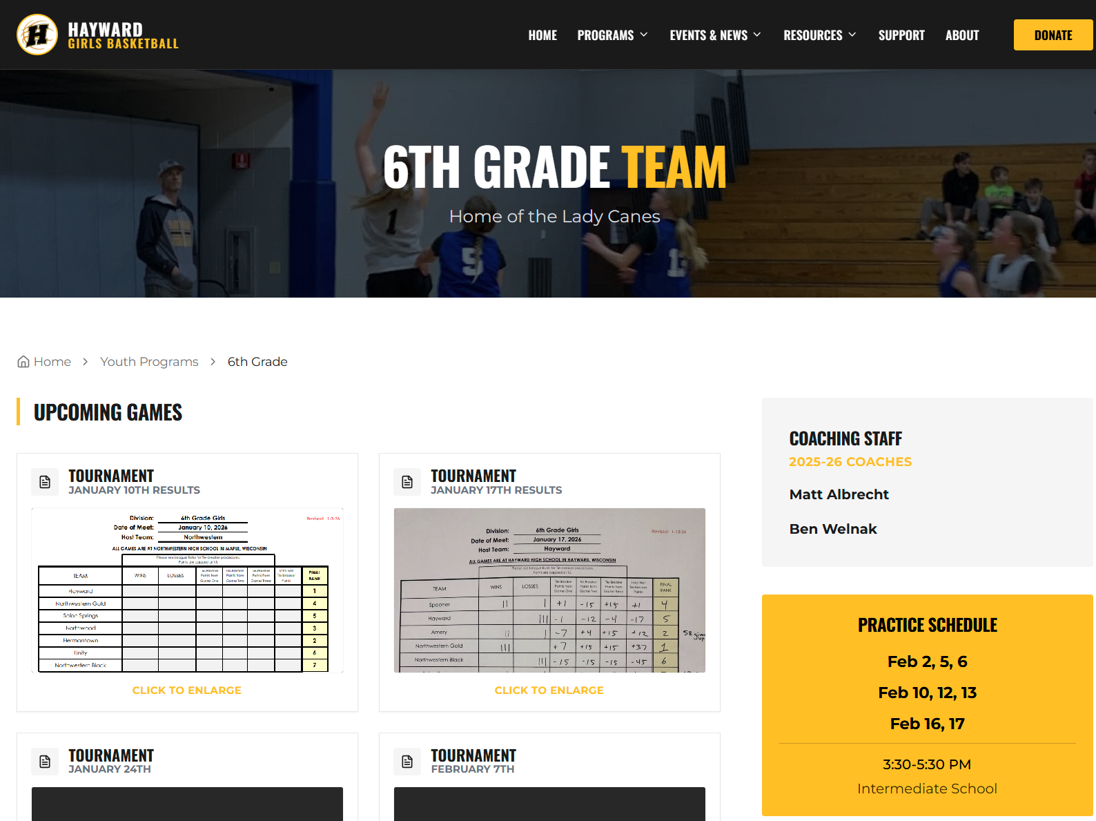 6th Grade team page