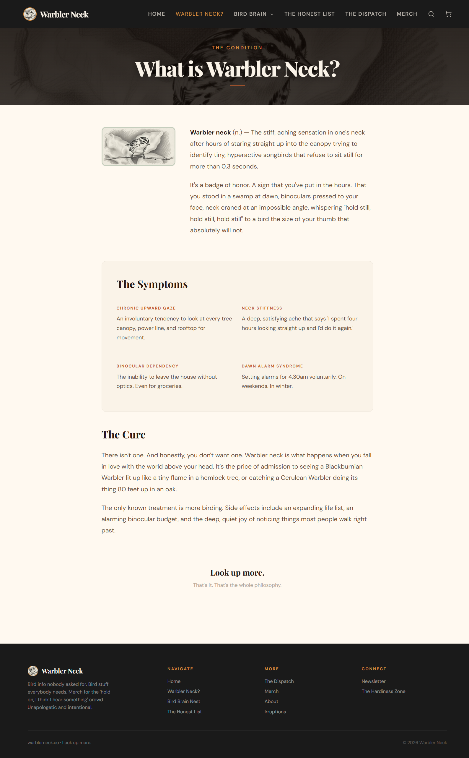 What is Warbler Neck? intro page
