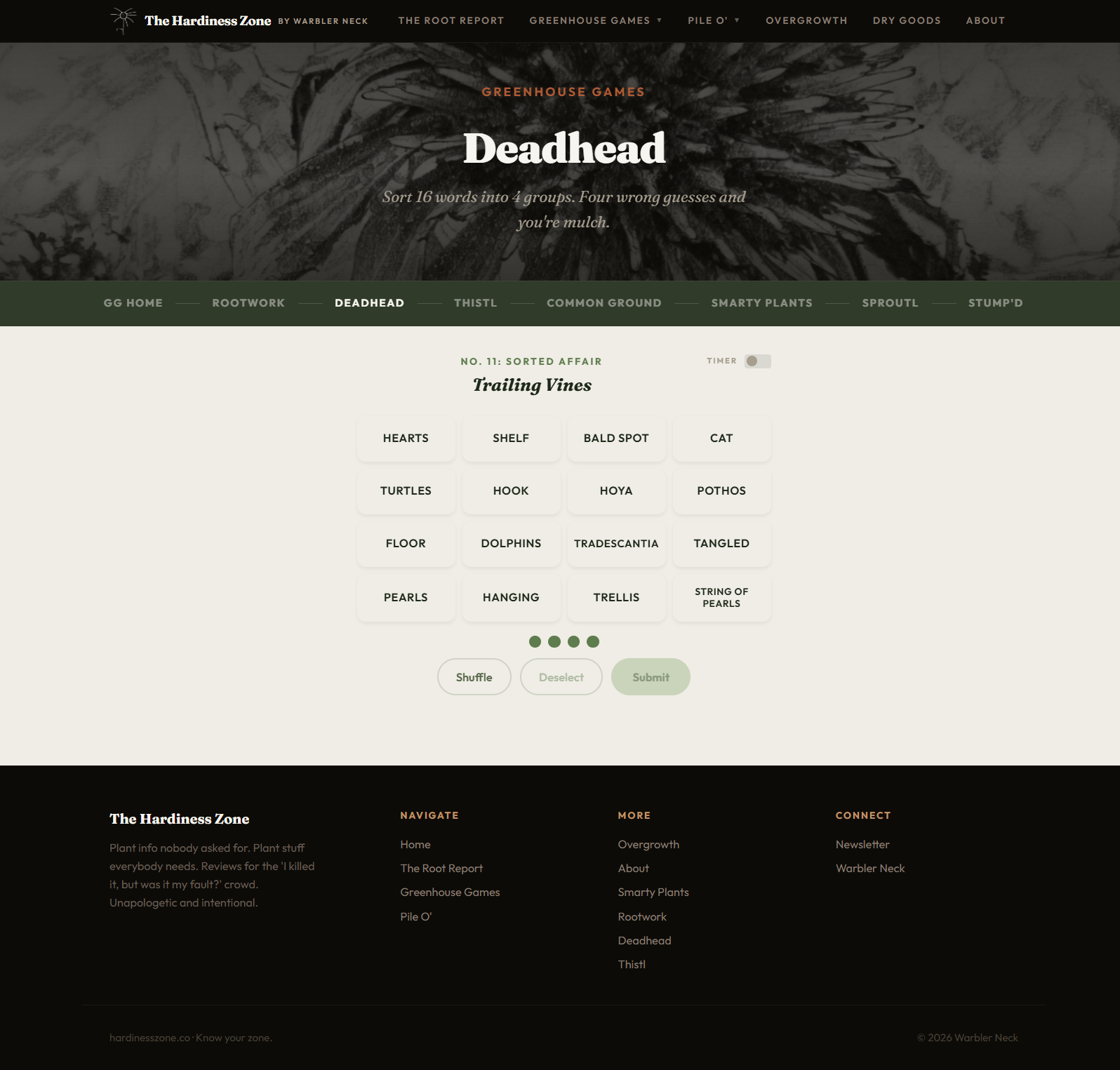 Deadhead interactive game page