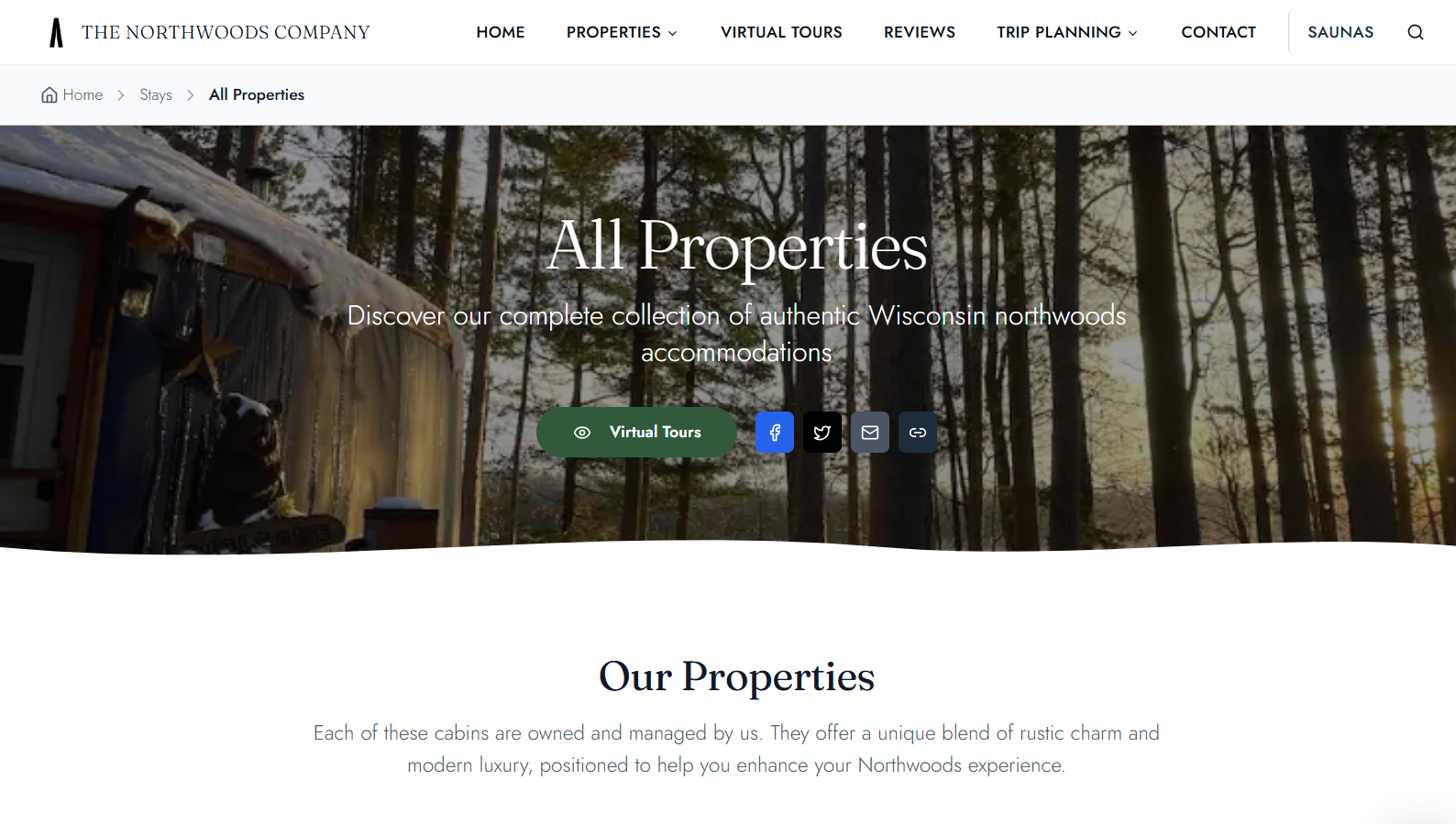 All properties listing page