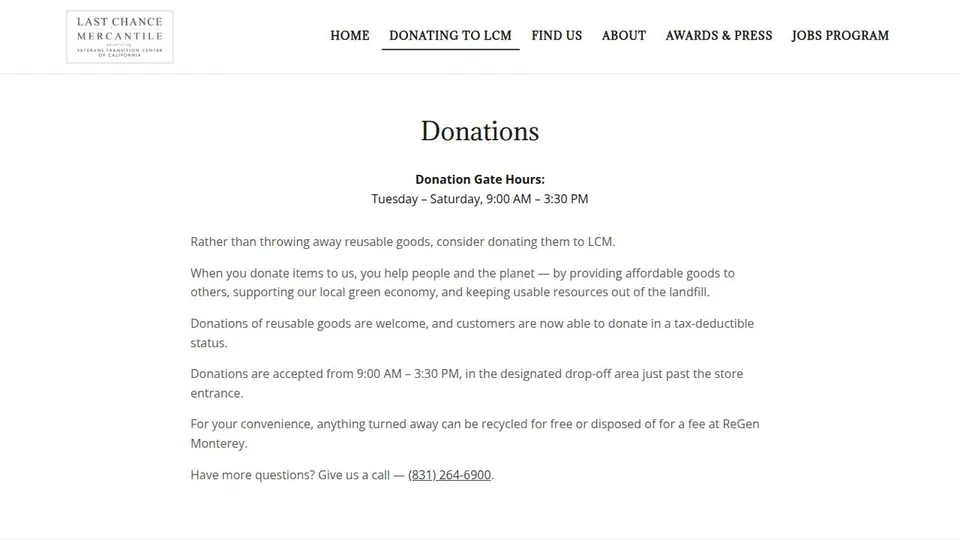 Donations page