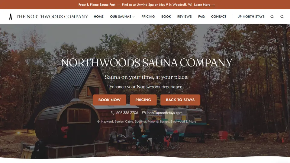 Northwoods Sauna Company homepage