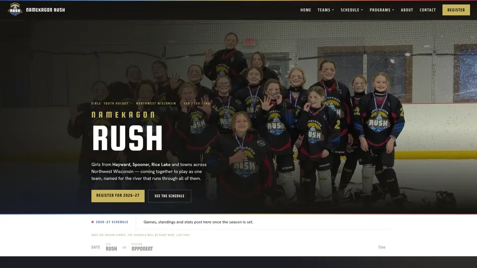 Namekagon Rush homepage